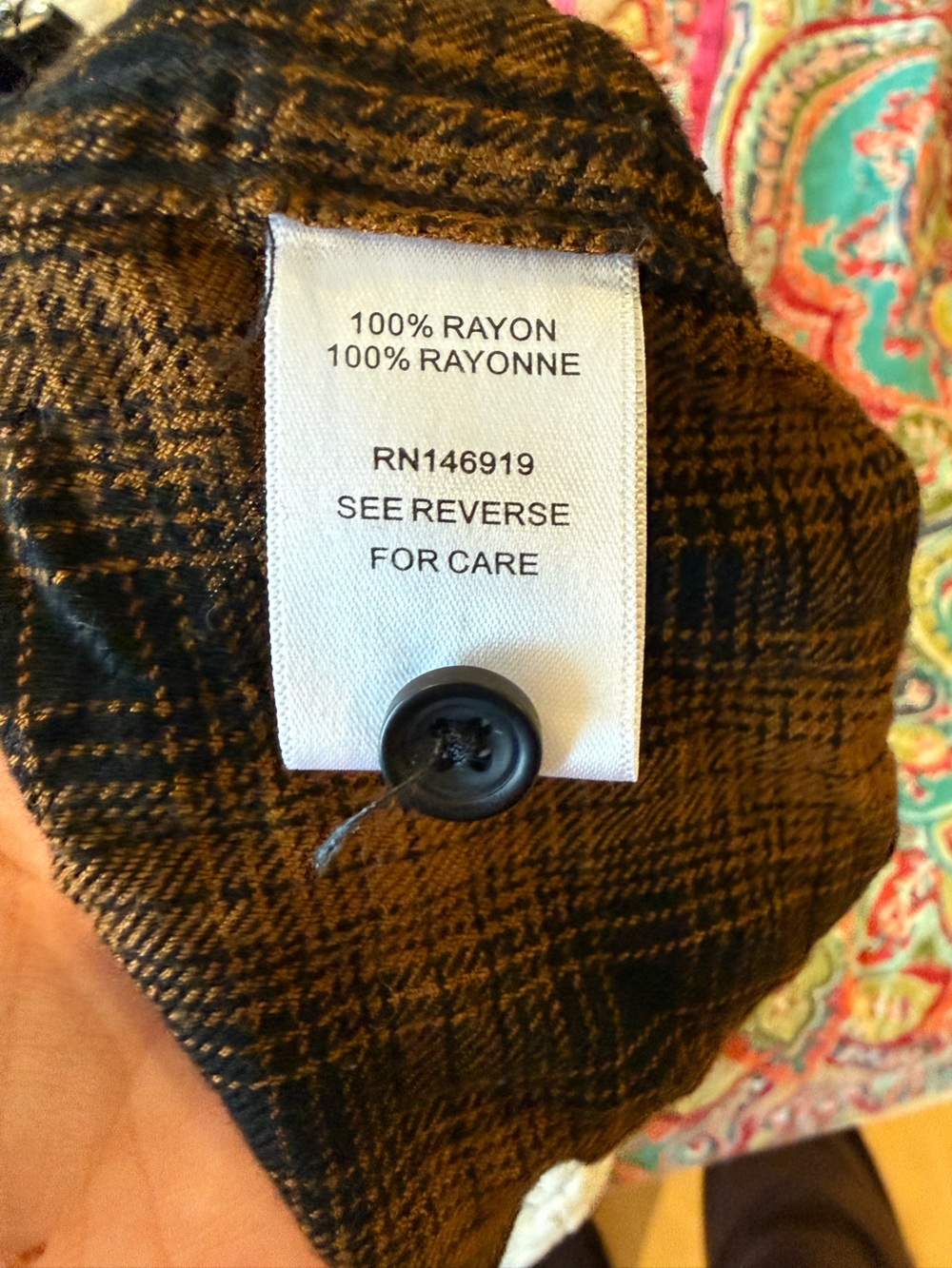 Casa Cabana Rayon Plaid Flannel Size Large - Picture 7 of 7